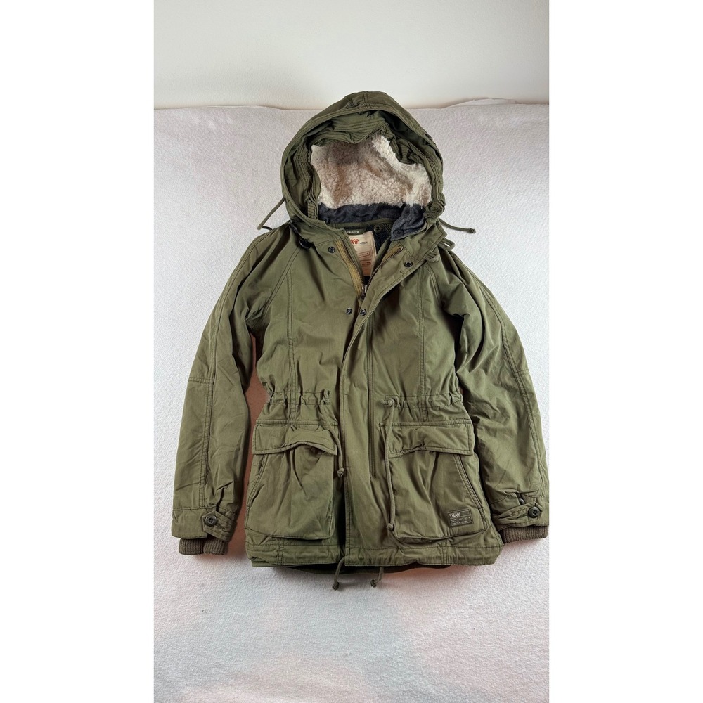 TNA Aritzia Griffith Parka Olive Green Military Winter Jacket Women XS